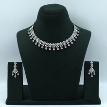 Round Neck Zircon/AD Necklace Set 10812-69