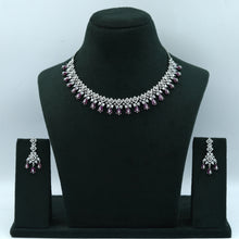 Round Neck Zircon/AD Necklace Set 10812-69