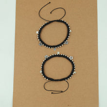 Silver Black Thread Anklet 10895-20