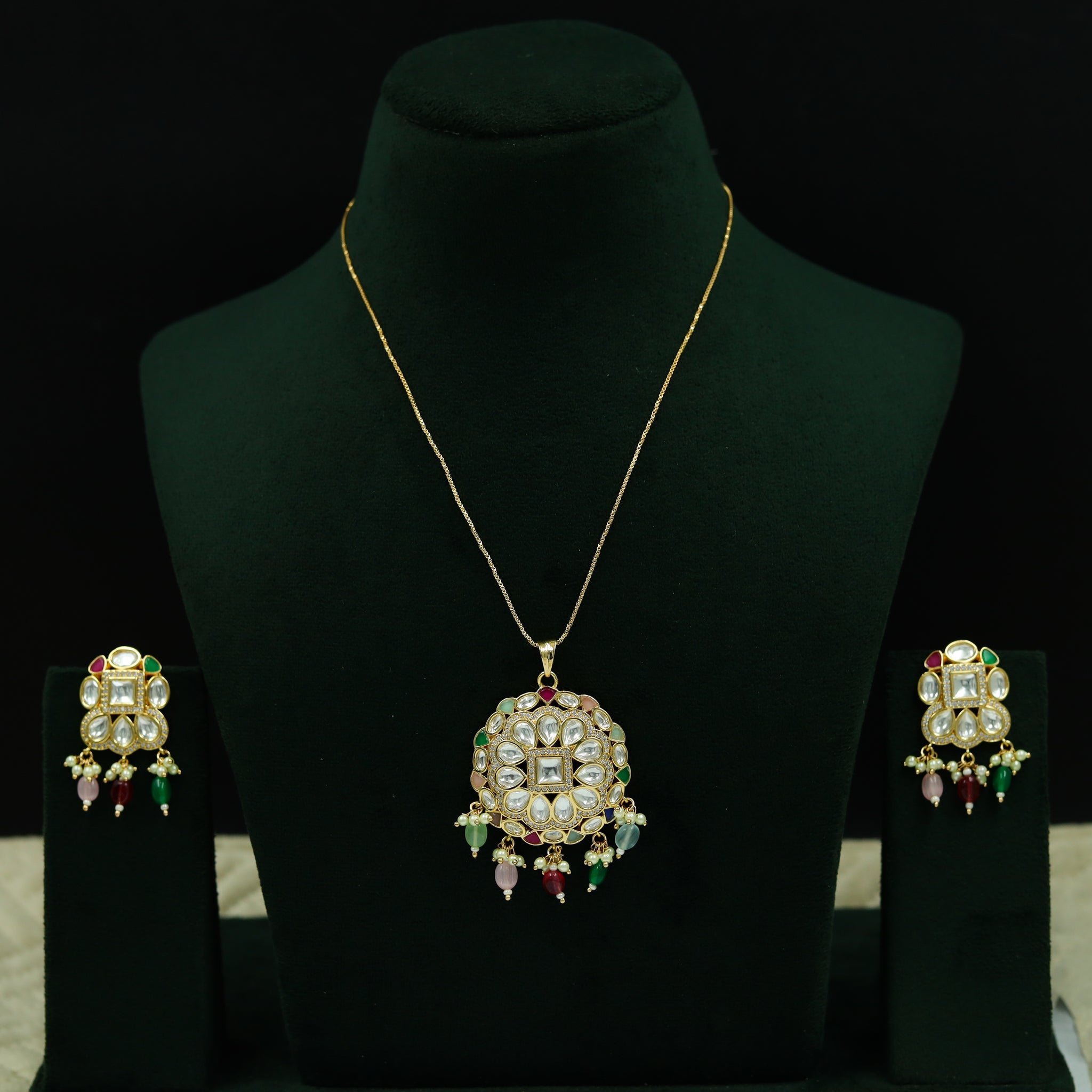 Designer Kundan Pendant Set 12385-28