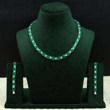 Round Neck Zircon/AD Necklace Set 12536-28