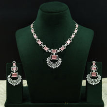 Round Neck Zircon/AD Necklace Set 12534-28