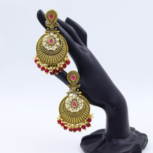 Ruby Gold Look Earring