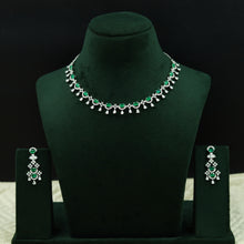 Round Neck Zircon/AD Necklace Set 12767-68