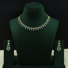 Round Neck Zircon/AD Necklace Set 12767-68