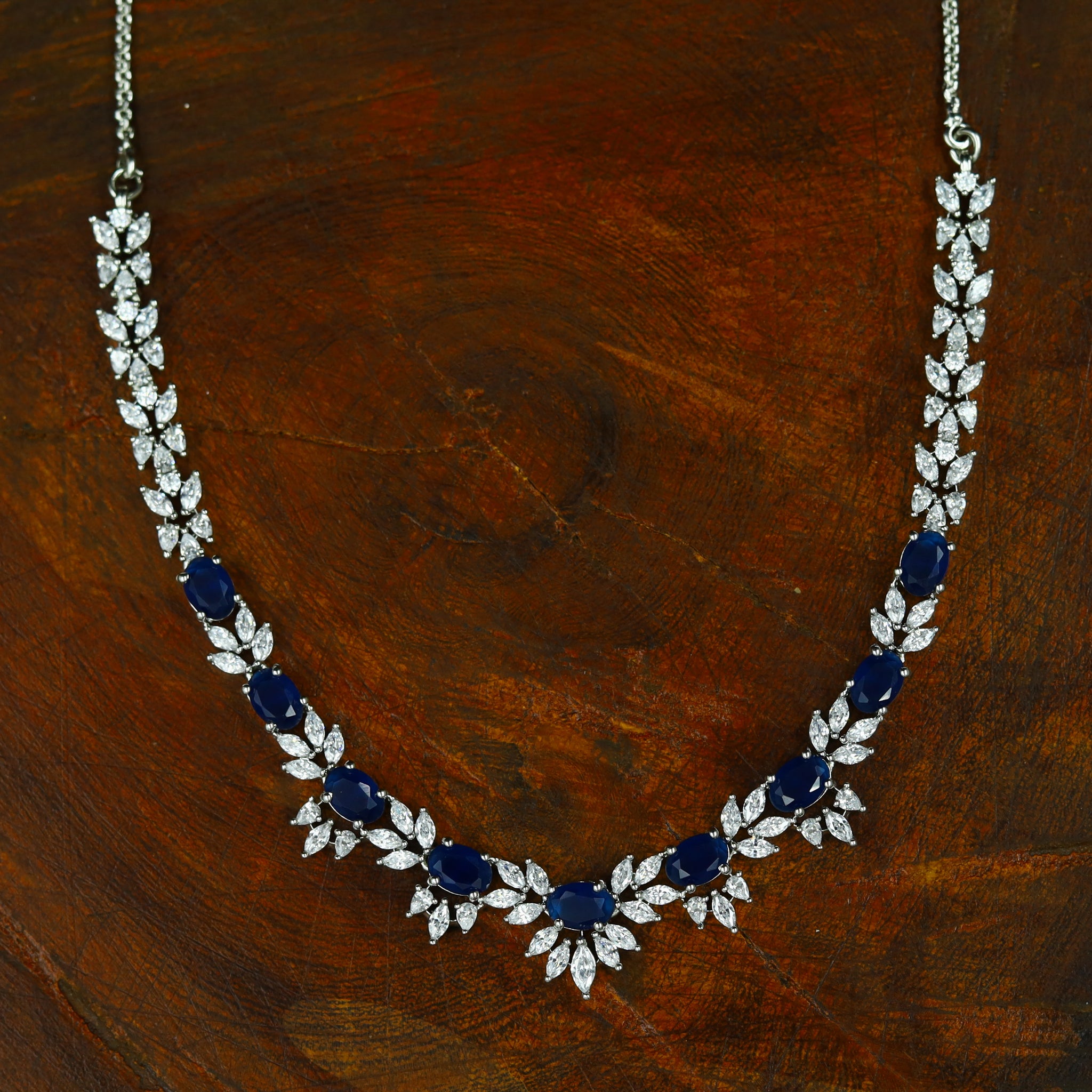 Round Neck Zircon/AD Necklace Set 12764-68
