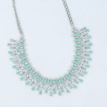 Mint Green Zircon/AD Necklace Set  19486-6673