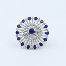 Silver Plated Cocktail Adjustable Zircon/AD Ring 1136-69