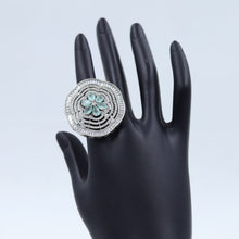 Zircon/AD Silver Polish Cocktail Ring 13266-0167