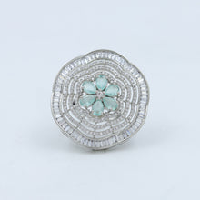 Zircon/AD Silver Polish Cocktail Ring 13266-0167