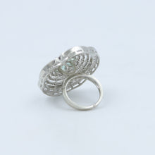 Zircon/AD Silver Polish Cocktail Ring 13266-0167