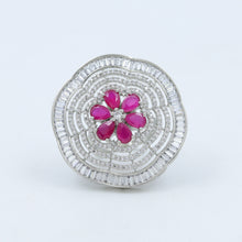 Zircon/AD Silver Polish Cocktail Ring 13266-0167