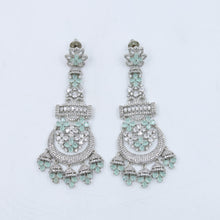 Mint Green Zircon/AD Long Earring 16028-3175