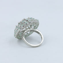 Zircon/AD Mint Green Ring Cocktail Adjustable 15276-2423