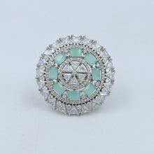 Mint Green Zircon/AD Cocktail Ring 15281-2428