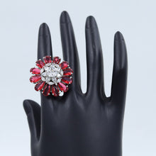 Silver Finish Stylish Ruby Zircon/AD Ring 9982-5212