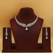 Round Neck Zircon/AD Necklace Set 19532-08