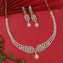 Round Neck Zircon/AD Necklace Set 19532-08