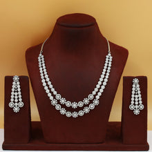 Round Neck Zircon/AD Necklace Set 19728-31