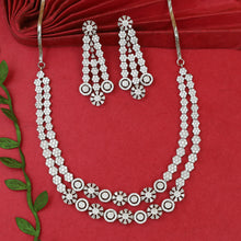 Round Neck Zircon/AD Necklace Set 19728-31