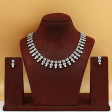 Round Neck Zircon/AD Necklace Set 19379-69