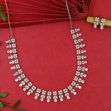 Round Neck Zircon/AD Necklace Set 19379-69