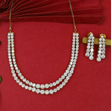 Round Neck Zircon/AD Necklace Set 19731-31