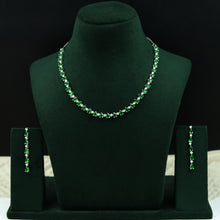 Round Neck Zircon/AD Necklace Set 12545-28