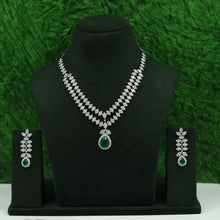 Round Neck Layered Zircon/AD Necklace Set 16579-69