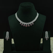 Round Neck Zircon/AD Necklace Set 12530-28