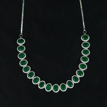 Round Neck Zircon/AD Necklace Set 12554-28