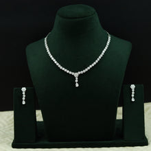Round Neck Zircon/AD Necklace Set 12533-28