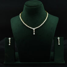 Round Neck Zircon/AD Necklace Set 12533-28