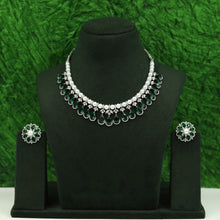 Round Neck Zircon/AD Necklace Set 16554-69