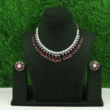 Round Neck Zircon/AD Necklace Set 16554-69