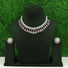 Round Neck Zircon/AD Necklace Set 16554-69