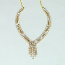 Round Neck Zircon/AD Necklace Set 12976-34