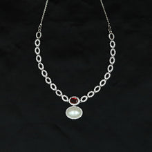 Round Neck Zircon/AD Necklace Set 12980-34