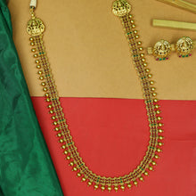 Ruby Green Temple Necklace Set 15414-2561