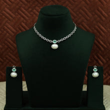 Round Neck Zircon/AD Necklace Set 12980-34