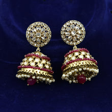 Mehandi Finish Antique Jhumki Earring 13468-100