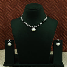 Round Neck Zircon/AD Necklace Set 12980-34