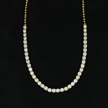 Round Neck Zircon/AD Necklace Set 12973-34