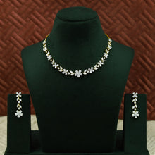 Round Neck Zircon/AD Necklace Set 12974-34