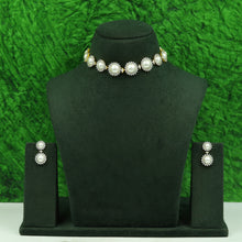 Choker Pearl Zircon/AD Necklace Set 16590-31