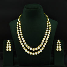 2 Line Round Neck Kundan Necklace Set 13039-34
