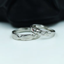 Pure Silver 925 Hallmarked  Couple Ring 7979-22