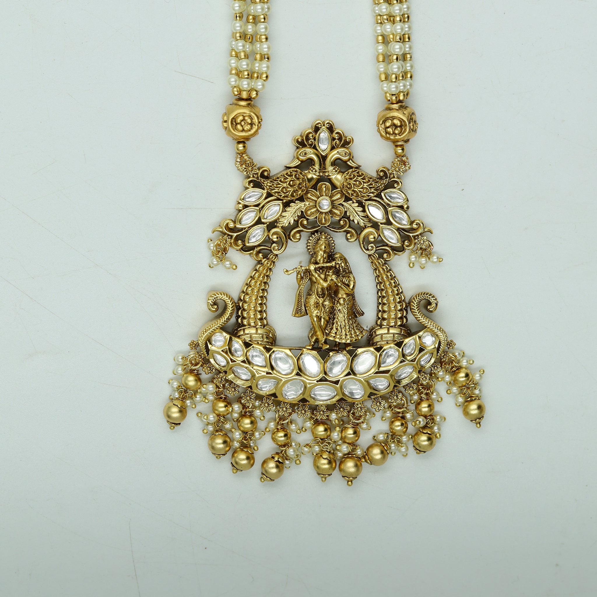Antique Gold Temple Pendant Set 10921-83