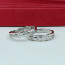 Pure Silver 925 Hallmarked Couple Ring 7980-22