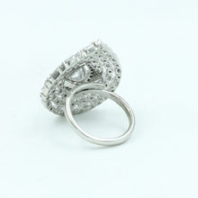 Silver Plated Adjustable Cocktail Zircon/AD Ring 14015-1106